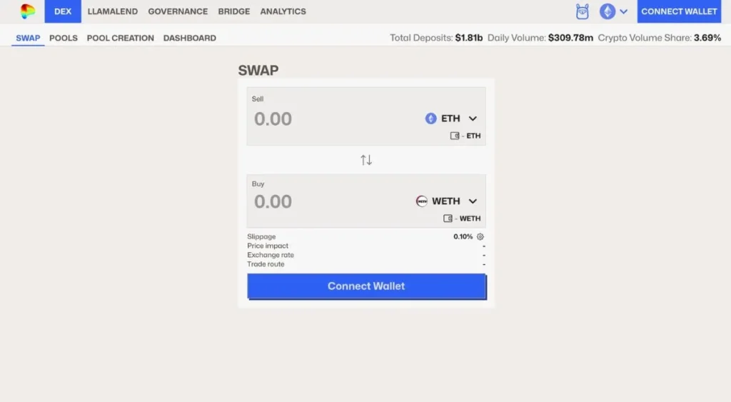 Curve Finance公式サイト