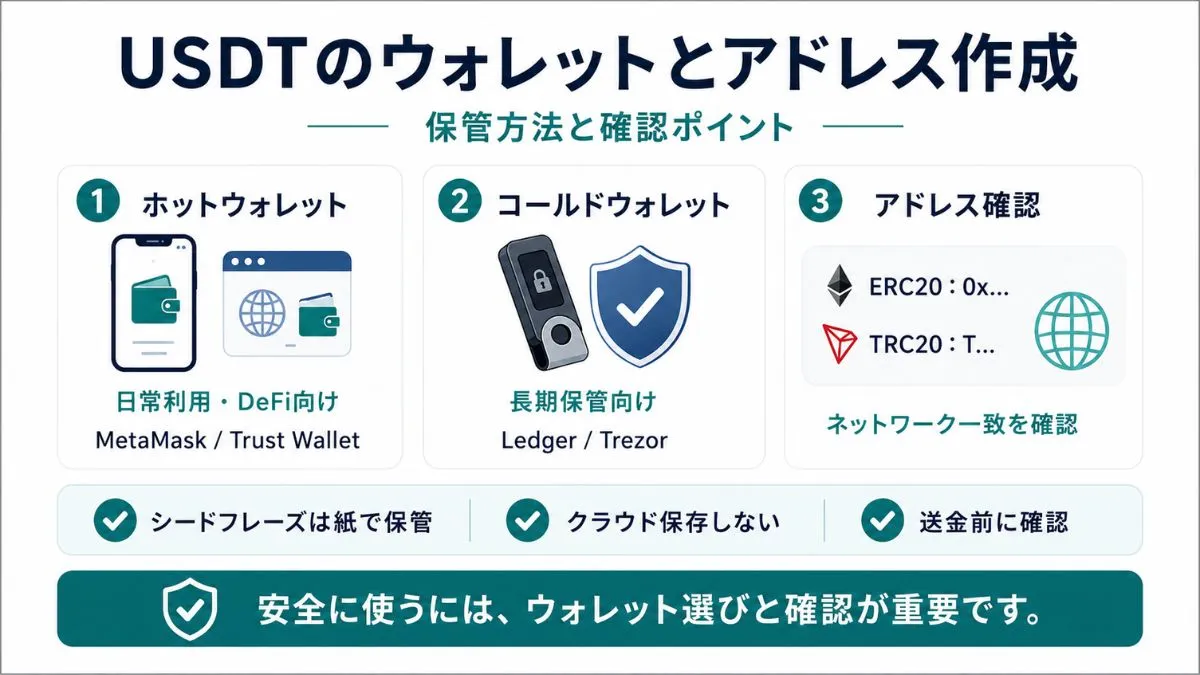 USDTのウォレットとアドレス