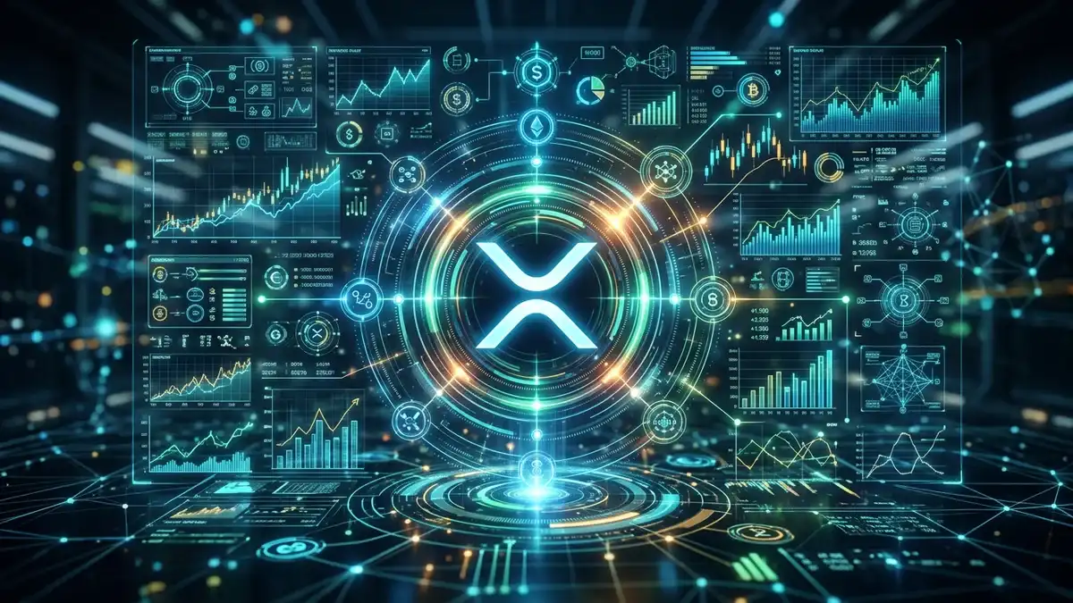 XRPロゴが統合された未来的な建築