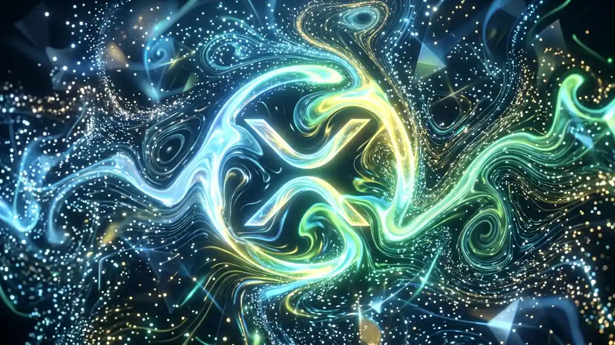 XRPトークンのシンボルを形成する虹色の液体