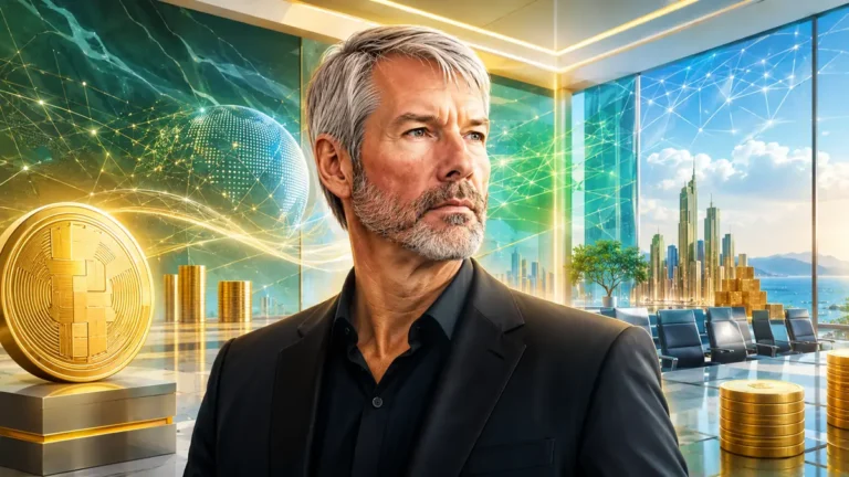 マイケル・セイラーとビットコインを描く記事全体の表紙。