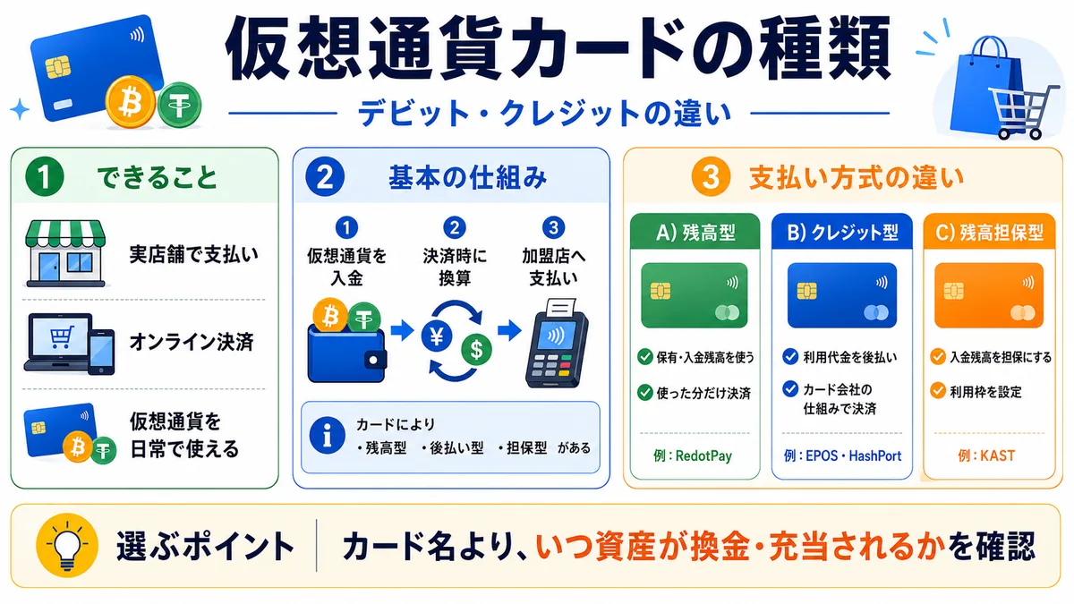 仮想通貨デビットカードのインフォグラフィクス画像